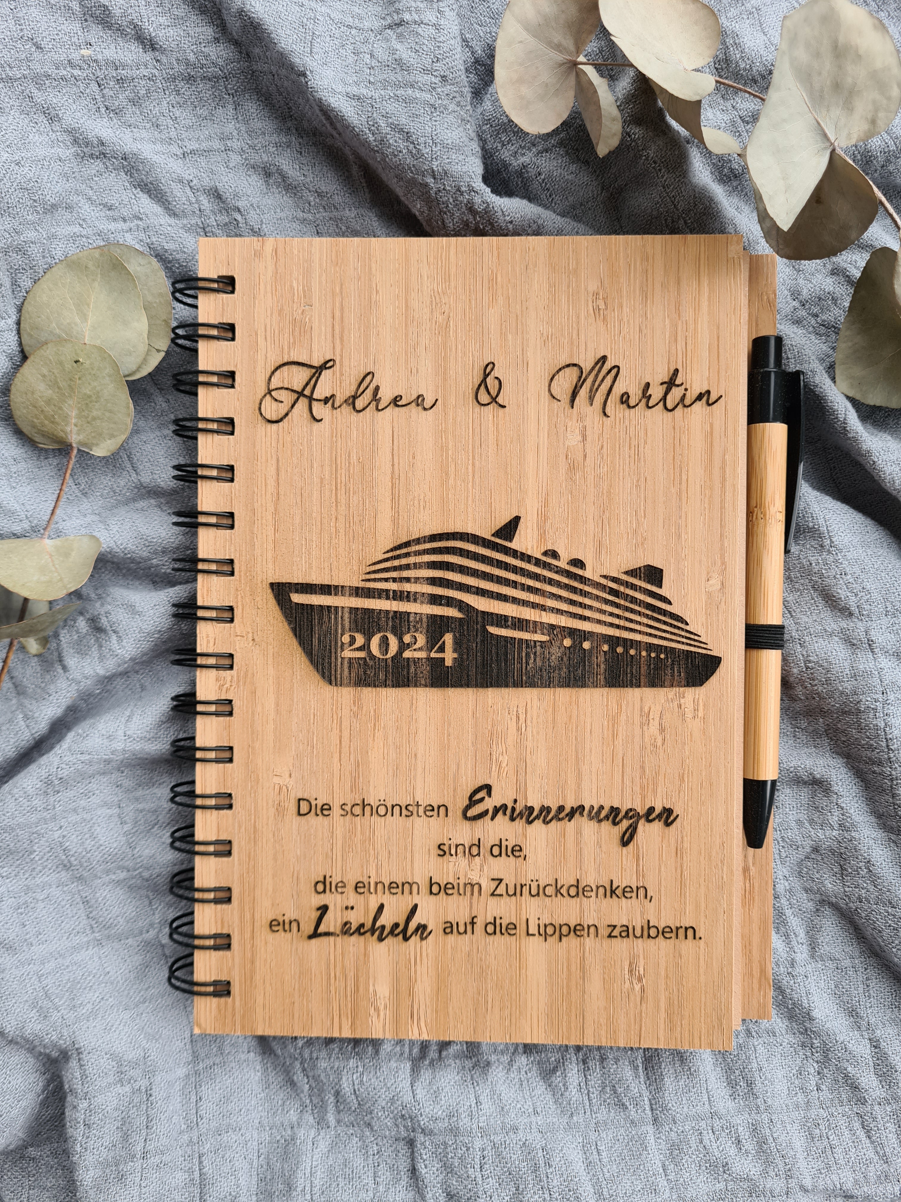 Bambus - Notizbuch mit Kugelschreiber