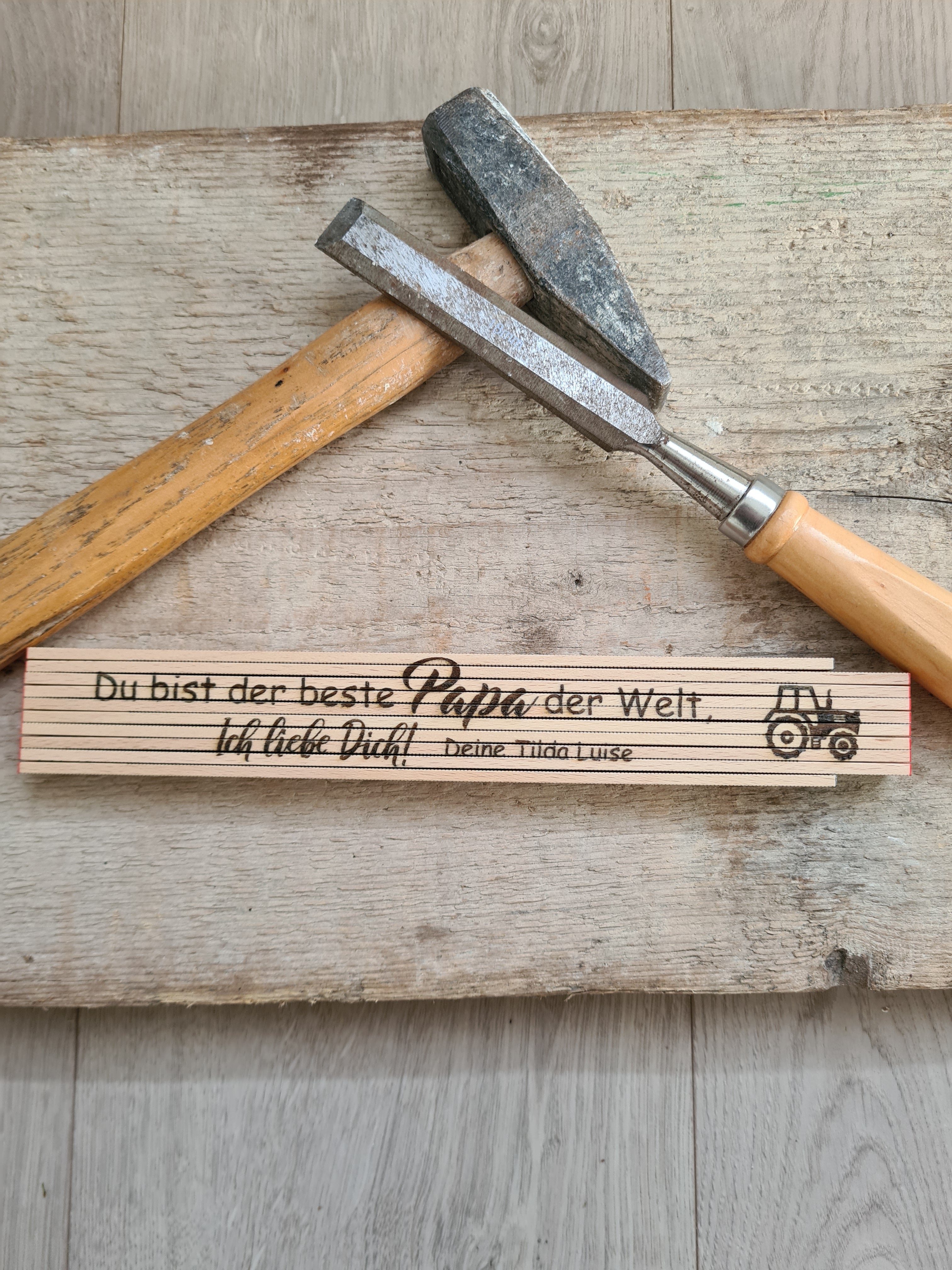 Zollstock - Wunschtext und Motiv