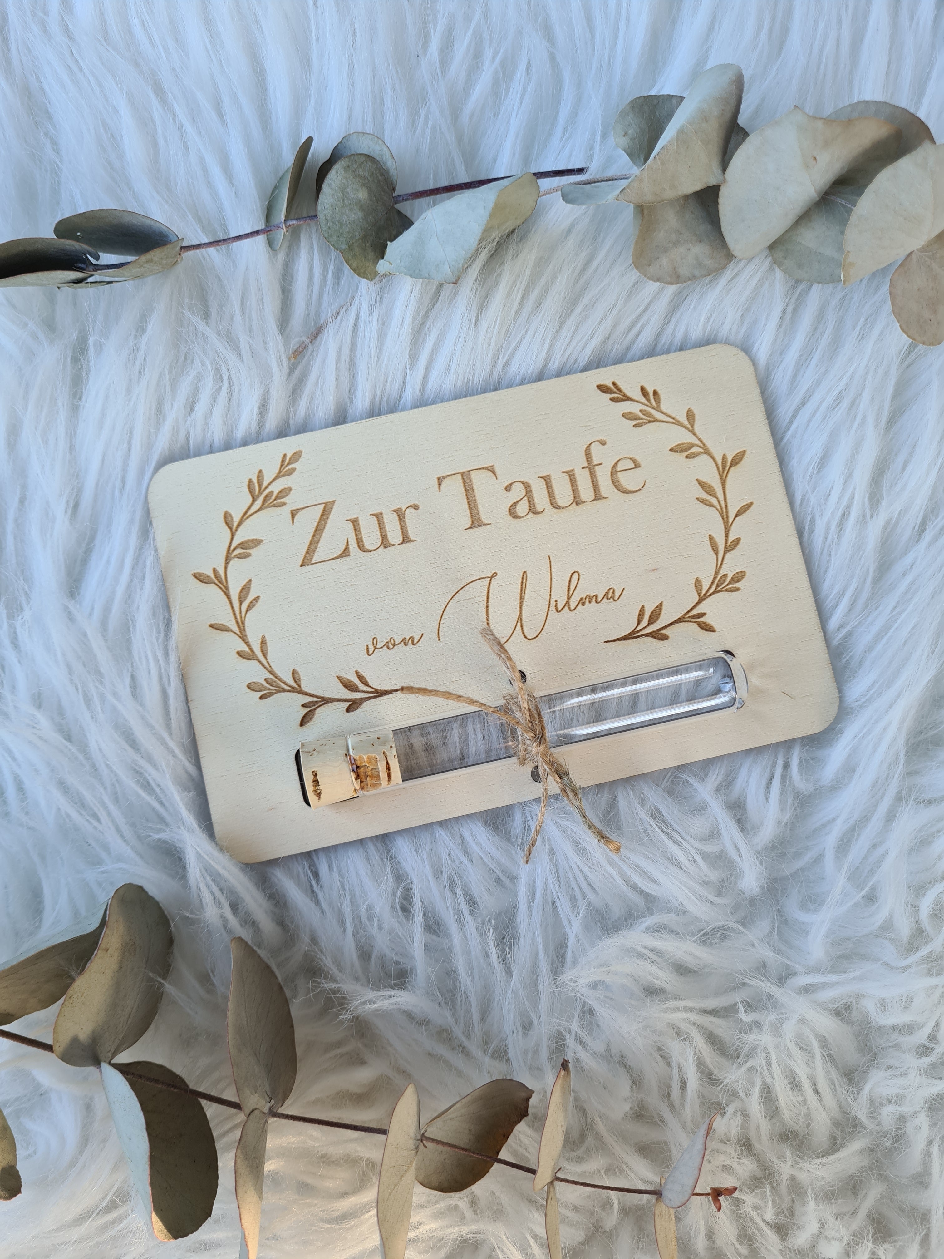 Geldgeschenkkarte mit Reagenzglas - Taufe