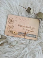 Geldgeschenkkarte mit Reagenzglas - Wünscherfüller Pusteblume