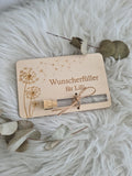 Geldgeschenkkarte mit Reagenzglas - Wünscherfüller Pusteblume