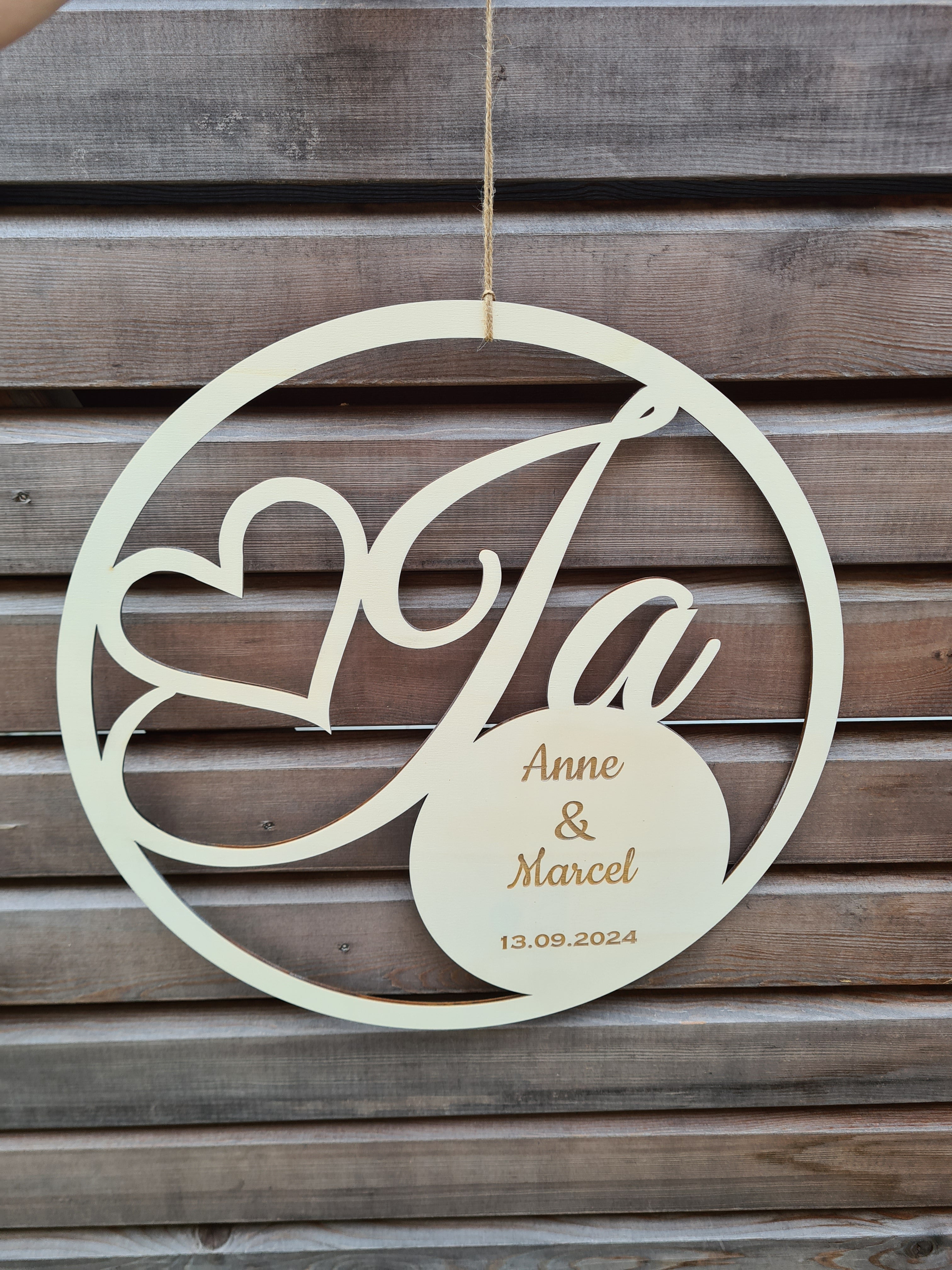 Holzkranz - Ja mit Namen und Datum