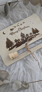 Geldgeschenkkarte mit Reagenzglas - Weihnachten Stadt