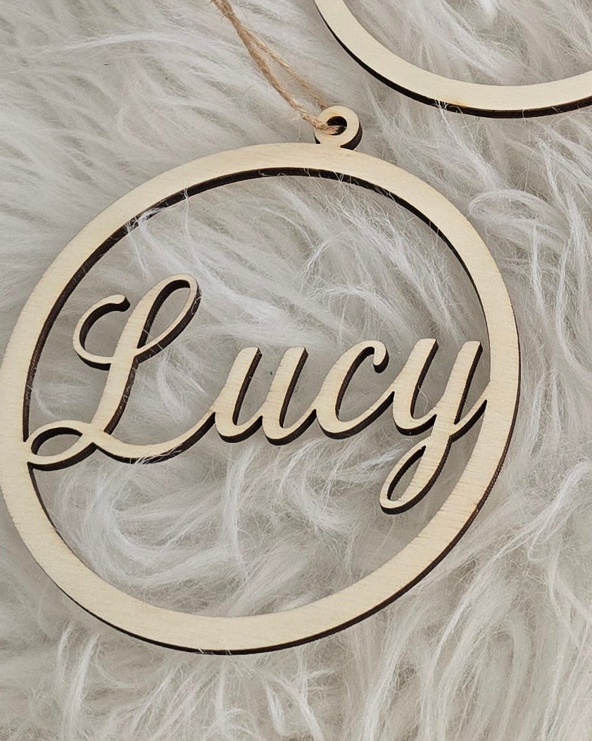 Geschenkanhänger, Weihnachtsbaumschmuck - Name