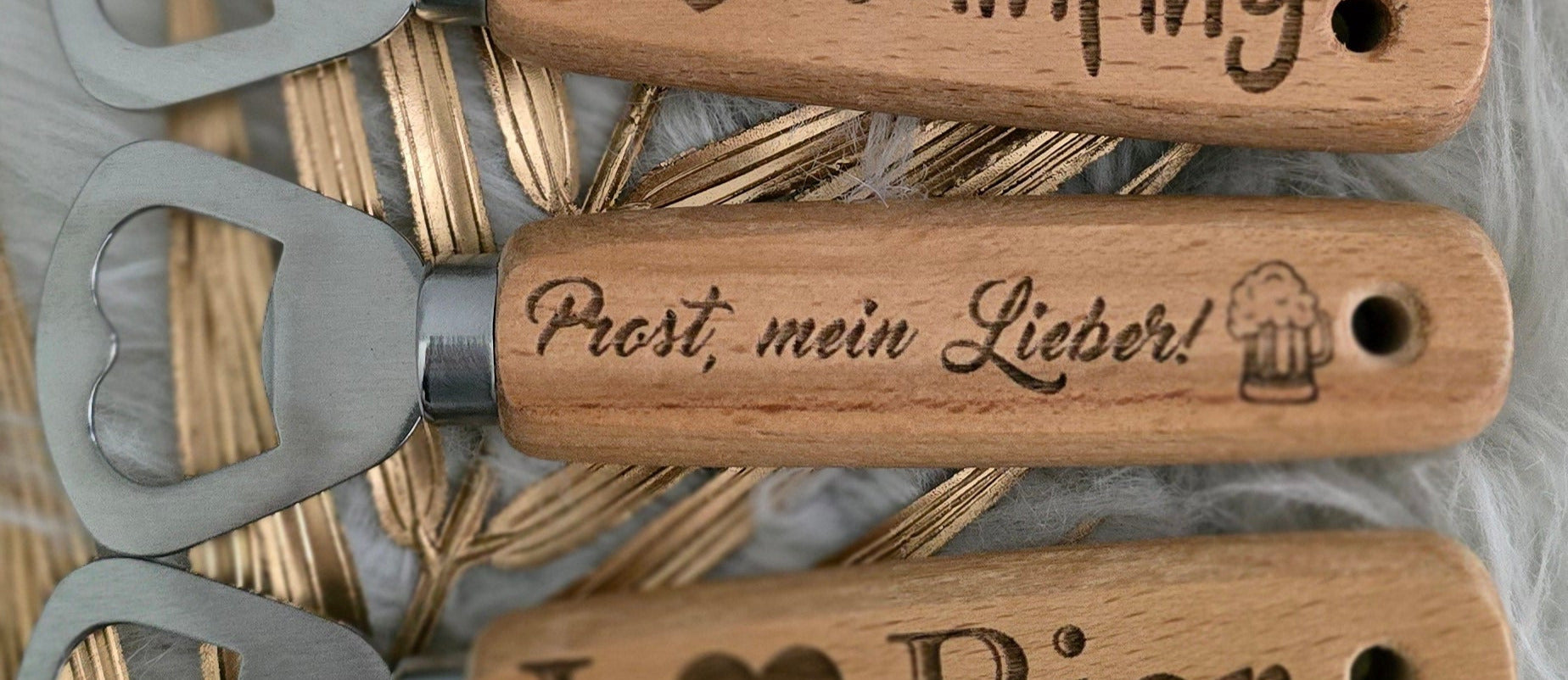 Flaschenöffner Buche - Prost,...