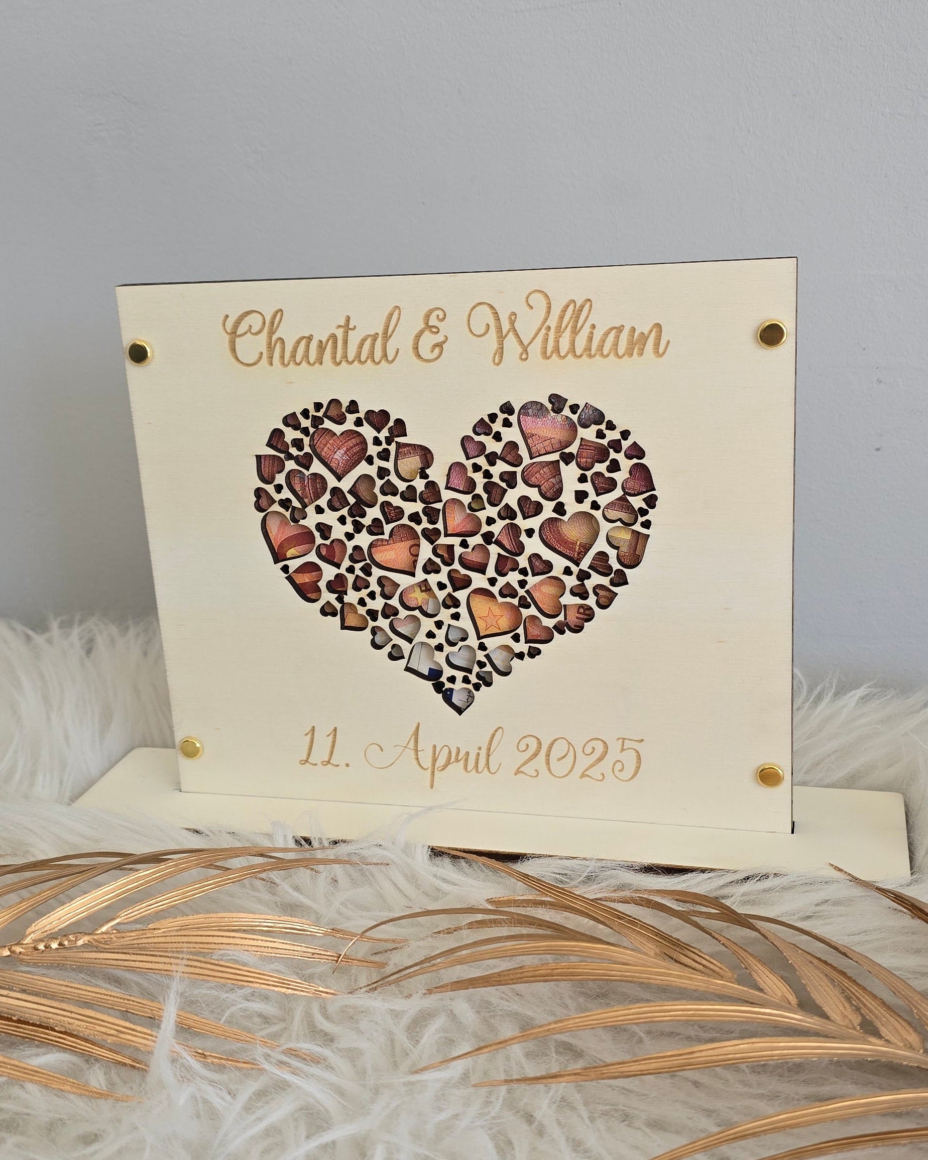 Geldgeschenkkarte - Hochzeit viele Herzen