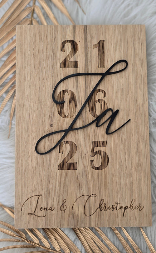 Eichenbrett - Hochzeit