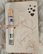 Geldgeschenkkarte mit Reagenzglas - Shopping Queen