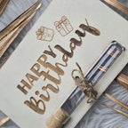 Geldgeschenkkarte mit Reagenzglas - Happy Birthday