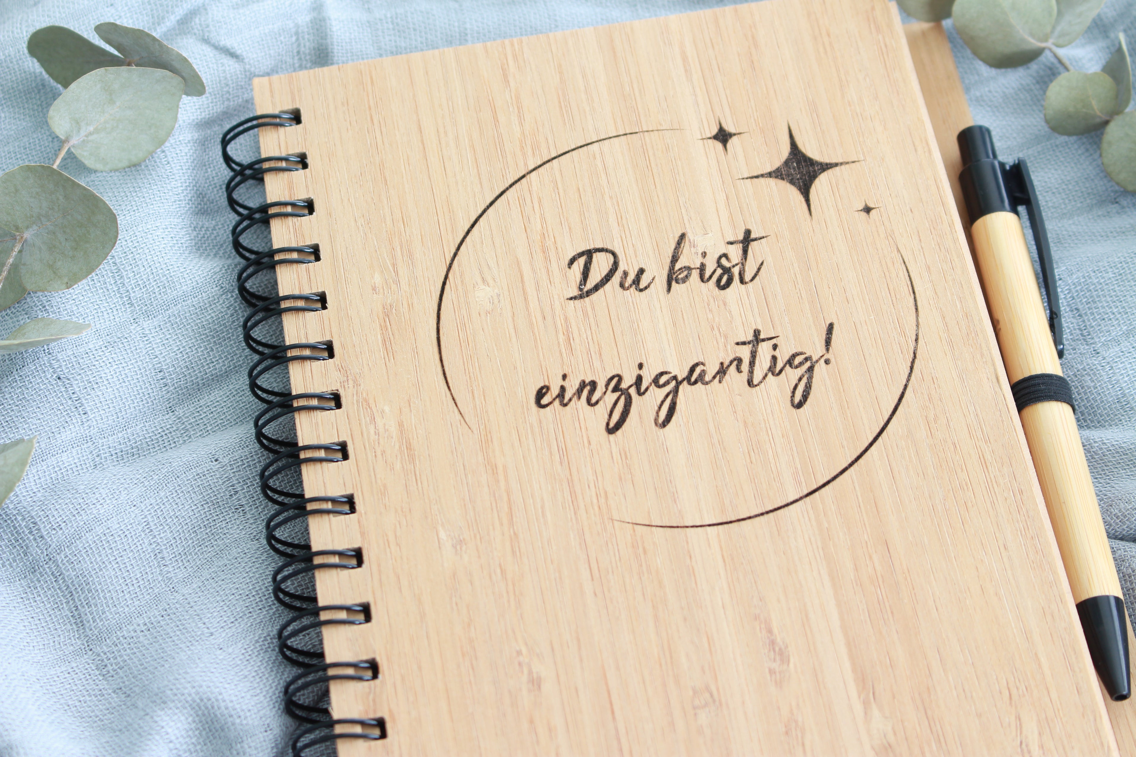 Bambus - Notizbuch mit Kugelschreiber