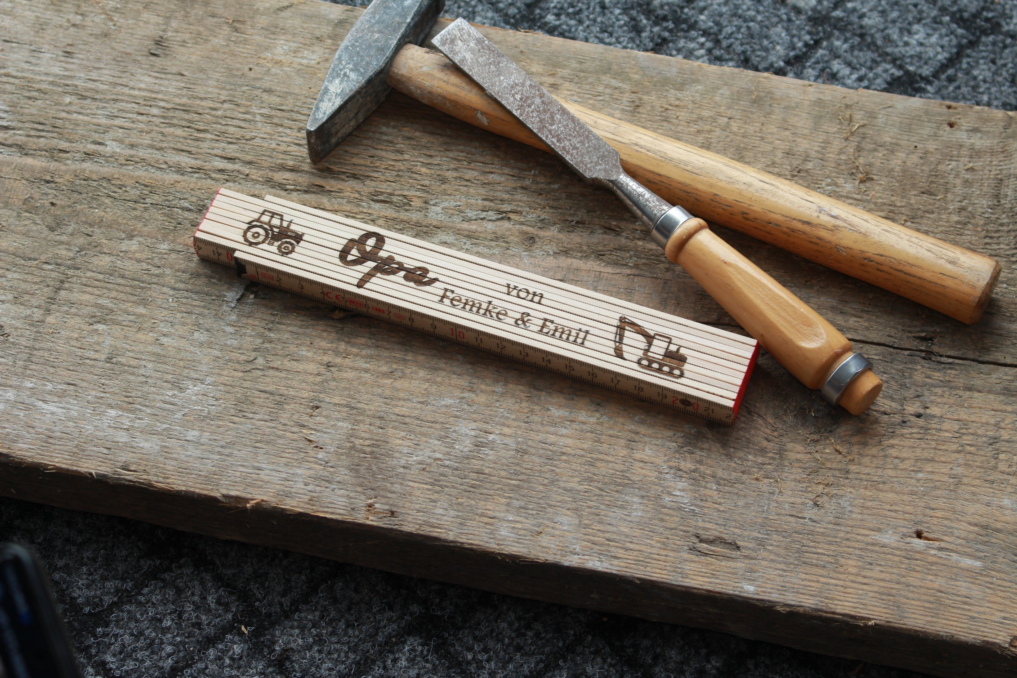 Zollstock - Wunschtext und Motiv