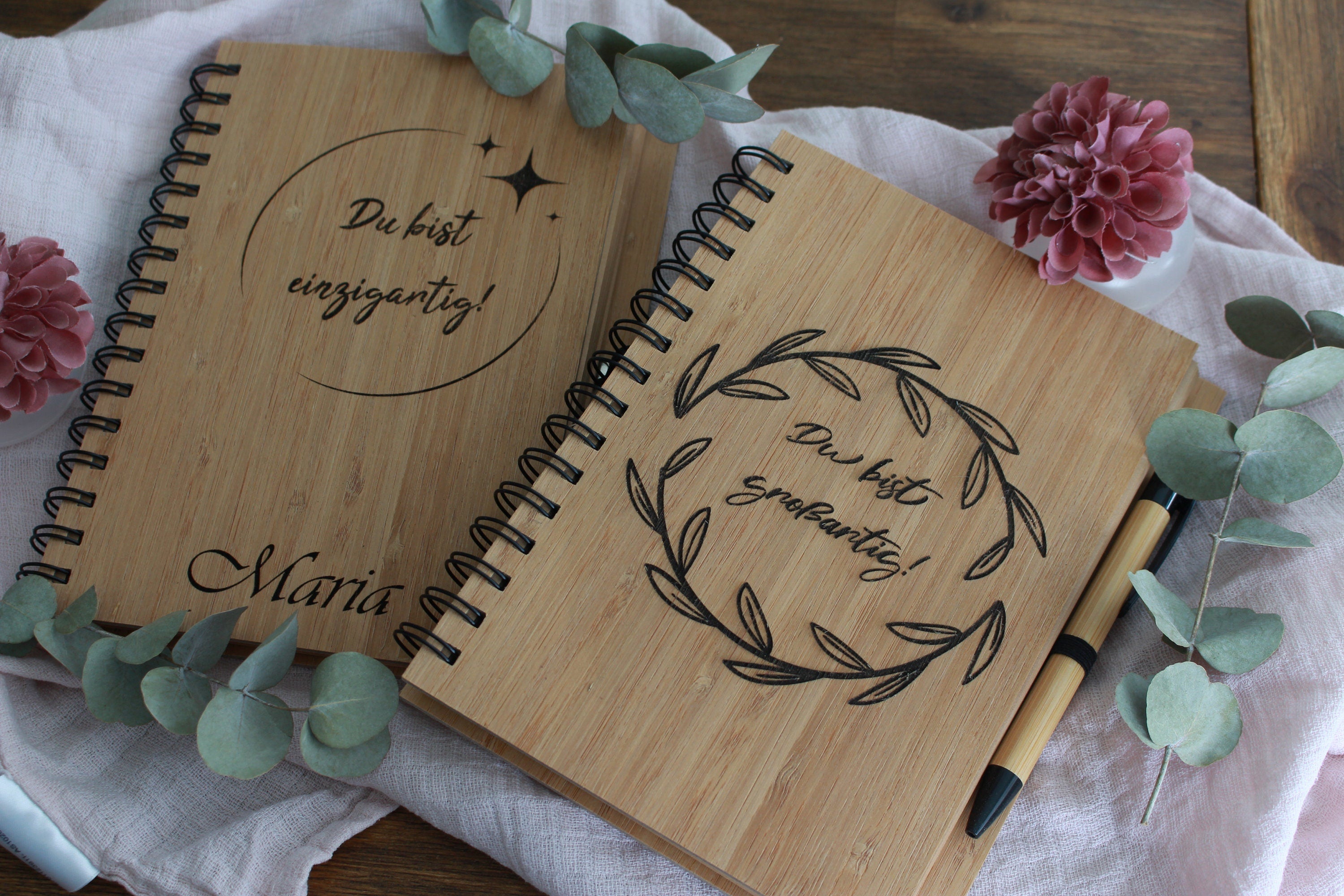 Bambus - Notizbuch mit Kugelschreiber