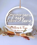 Holzkranz - Gemeinsam ein Leben lang, mit Namen und Datum