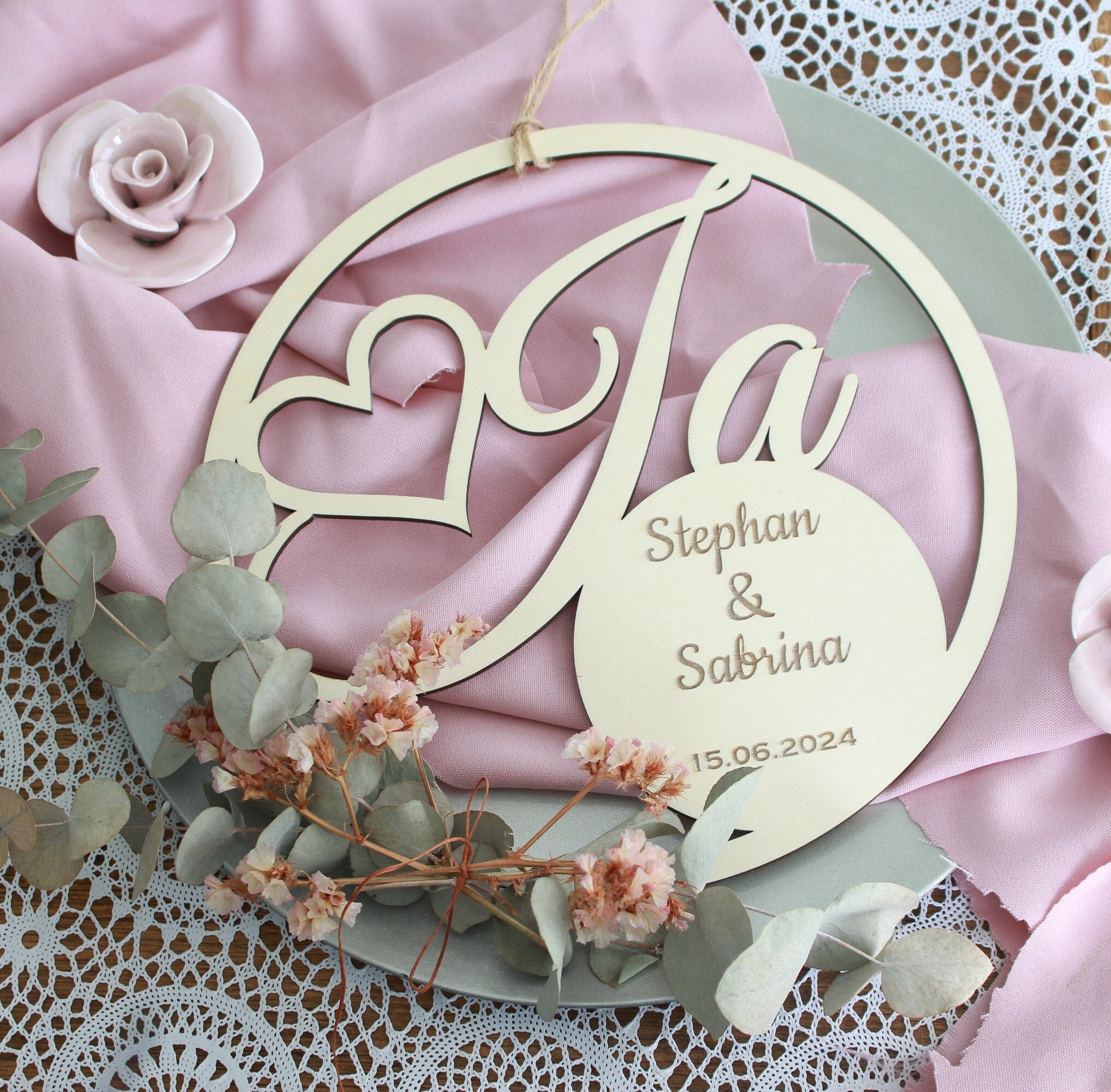 Holzkranz - Ja mit Namen und Datum