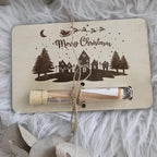 Geldgeschenkkarte mit Reagenzglas - Weihnachten Stadt